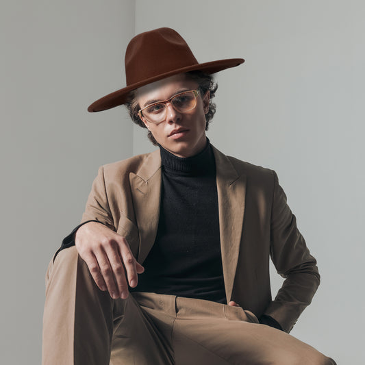 Coffee Western Style Fedora Cowboy Hat | Size L-XL - Boniskiss