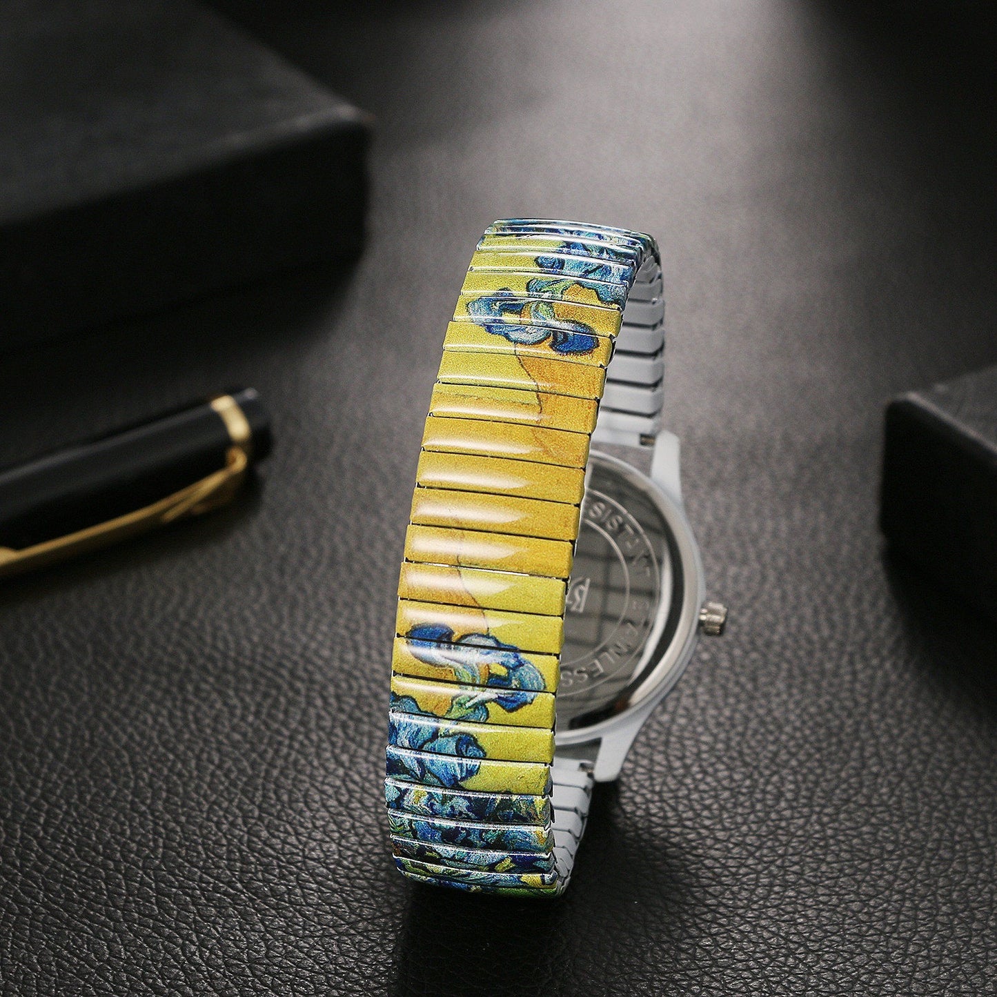 Boniskiss "Iris - Van Gogh " Women's Boho Printed Elastic Band Wrist Watch