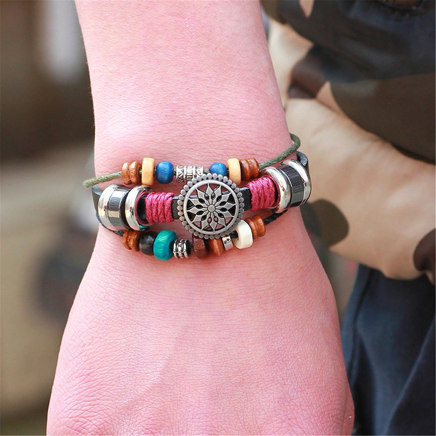 Boniskiss Vintage Boho Earings Bracelets Set- Bohemian Wristband Hook Drop Dangle