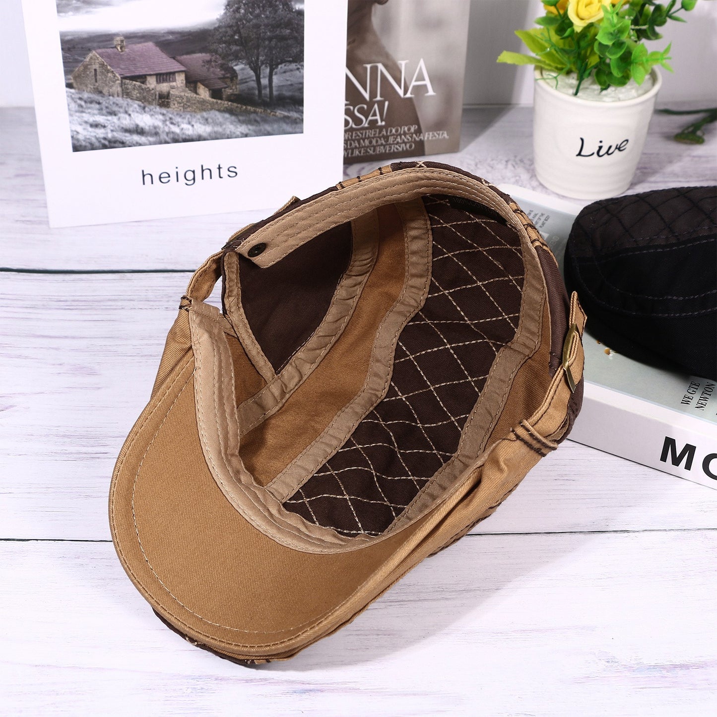 Coffee Casual British Style Hat Adjustable Beret Taxi Driving Cap | Size M-XL - Boniskiss