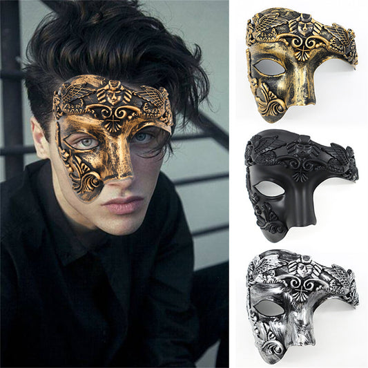 Boniskiss Men's Phantom Of The Opera Mask - Half Face Venetian Costume Masks for Masquerade