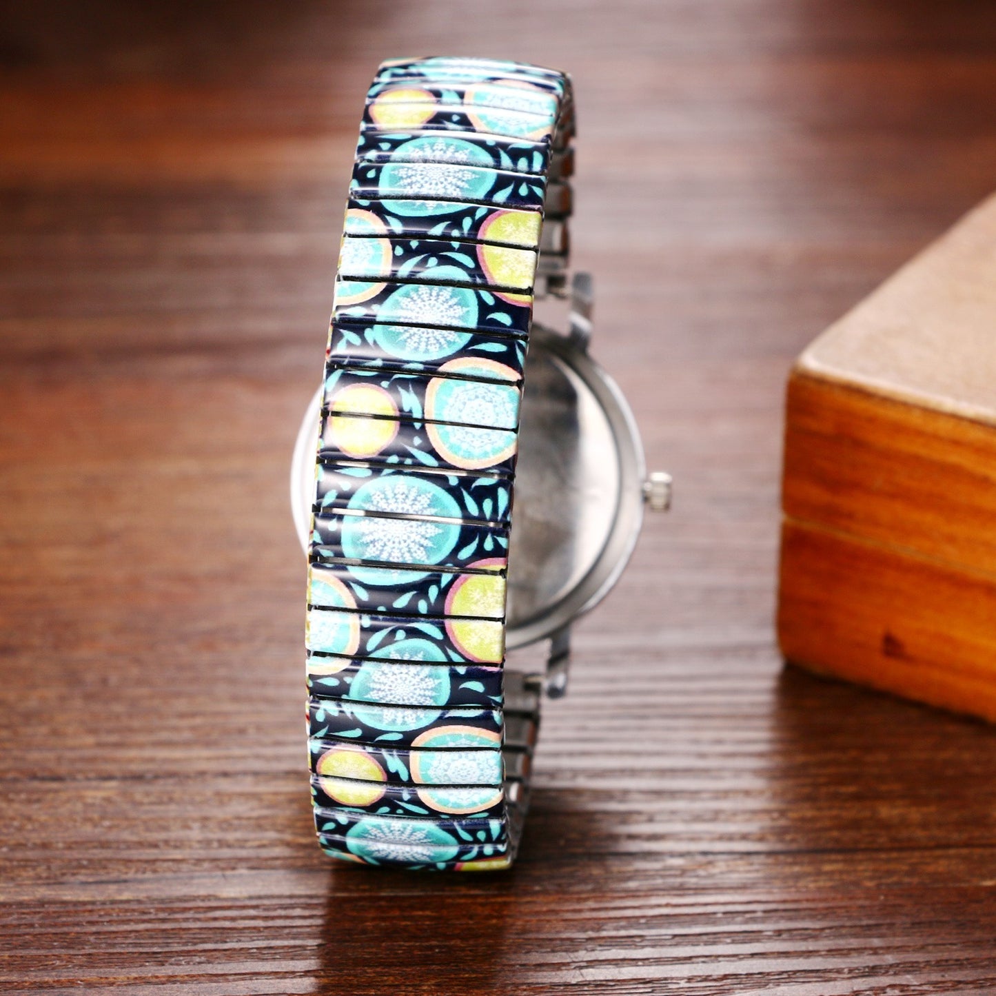 Boniskiss "Snowflake" Women's Boho Printed Elastic Band Wrist Watch