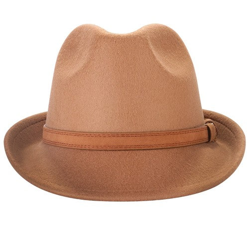 Boniskiss Classic Fedora Hat Trilby Panama Hat Wide Brim Leather Band Unisex
