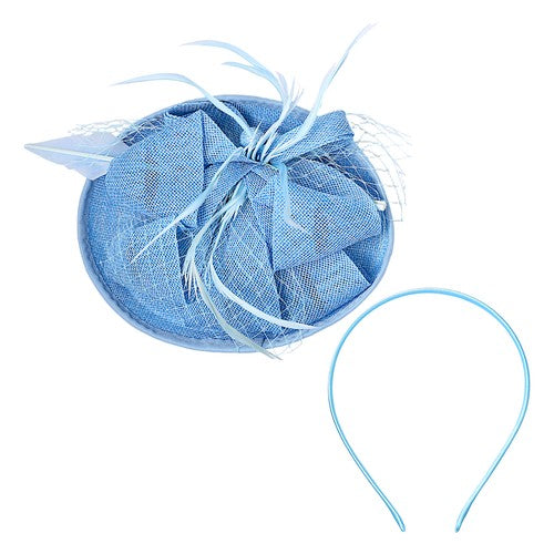 Boniskiss Elegant Veil Feather Fascinator Mini Top Hat
