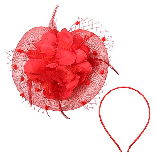 Boniskiss Vintage Tea Party Bridal Fascinator Veil Feather Headpiece Hat