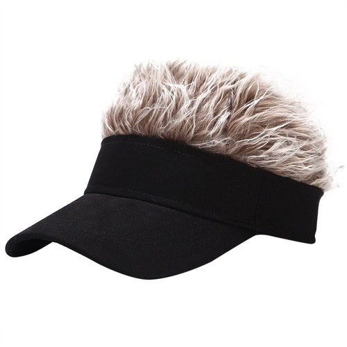 Fake Hairs-Funny Sun Hats Novelty Baseball Wig Cap - Boniskiss