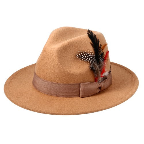 Bohemian Feather Fedora Hat - Boniskiss