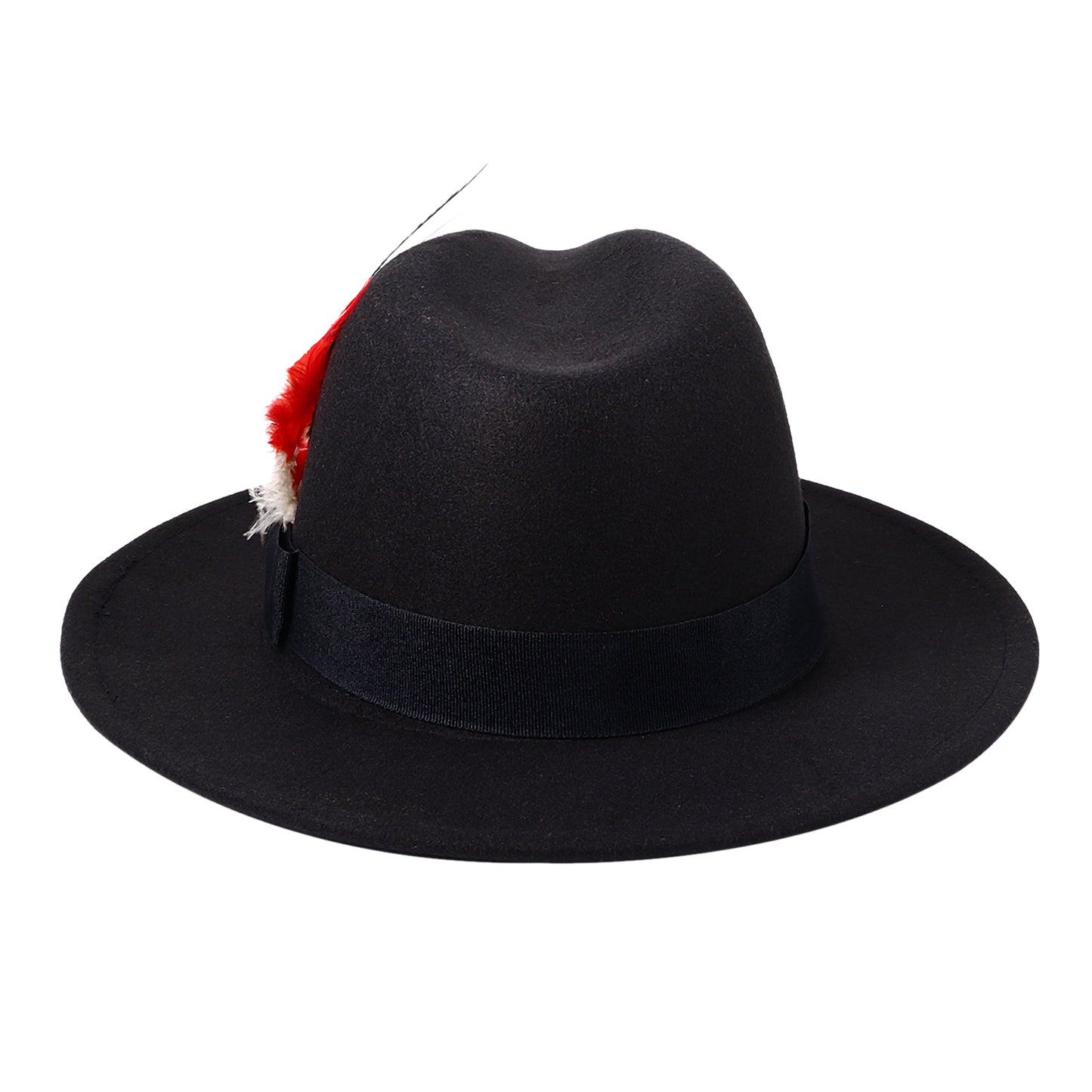 Black Bohemian Feather Fedora Hat | Size M-L - Boniskiss