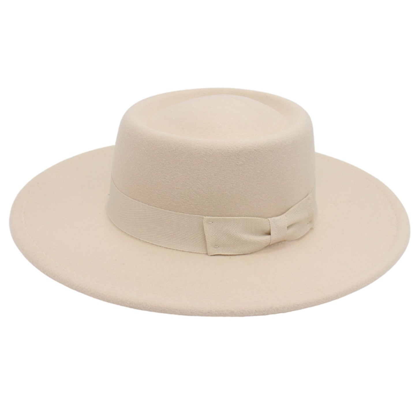 Classic Wide Brim Bow Fedora Hat - Boniskiss