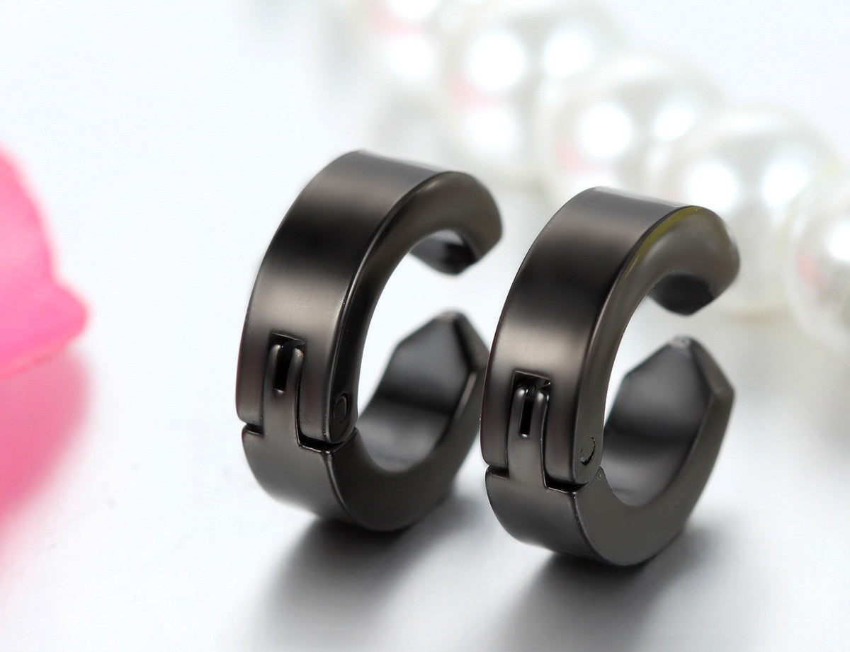 Boniskiss Huggie Hinged Hoop Earrings Non-piercing Clip on Earrings Unisex