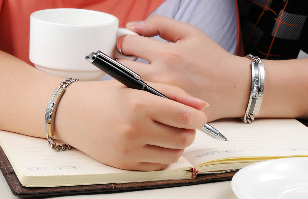 Pulsera de cadena de eslabones Boniskiss His Hers de acero inoxidable "You Are My Only Love Promise" para hombres, mujeres y amantes.