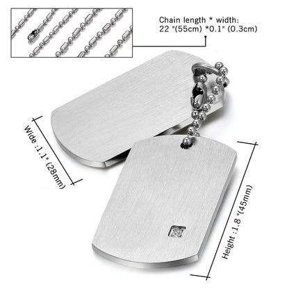 Personalized Engraved Stainless Steel Necklace with Plain Pendant - Boniskiss