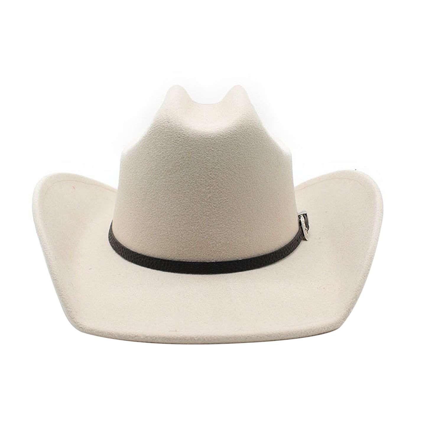 Beige Classic Western Cowboy Cowgirl Belt Fedora Hat | Size M-L - Boniskiss