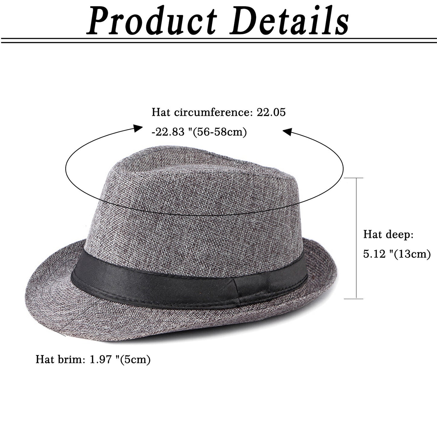 Short Brim Fedora Linen Panama Sun Hat - Boniskiss