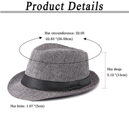 Short Brim Fedora Linen Panama Sun Hat - Boniskiss