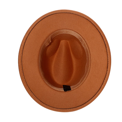 Chapeau Fedora Trilby Panama classique à larges bords avec ceinture - Boniskiss Taille ML