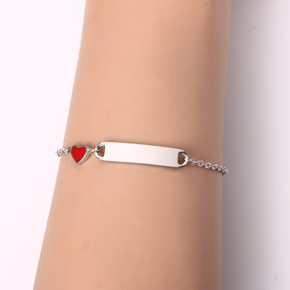 Customized Kids Name Engraved ID Custom Stainless Steel Bracelet - Boniskiss