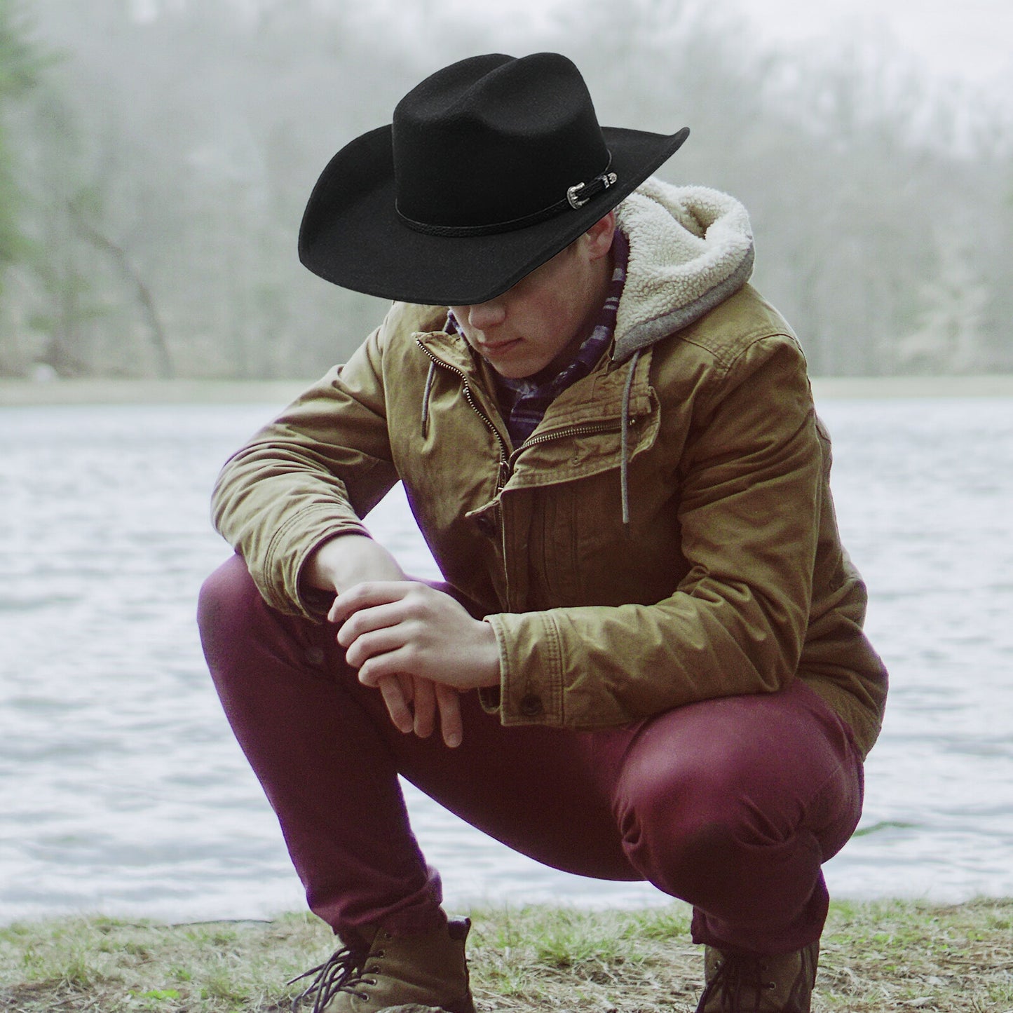 Chapeau Fedora classique de cow-boy/cowgirl avec ceinture - Boniskiss