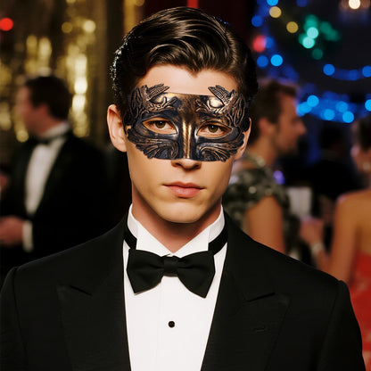 Boniskiss Mens Paisley pattern Masquerade Mask - Classical Mask For Halloween Carnival Graduation Ball