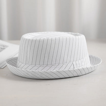 Classic Stripe Pork Pie Fedora Hat - Boniskiss