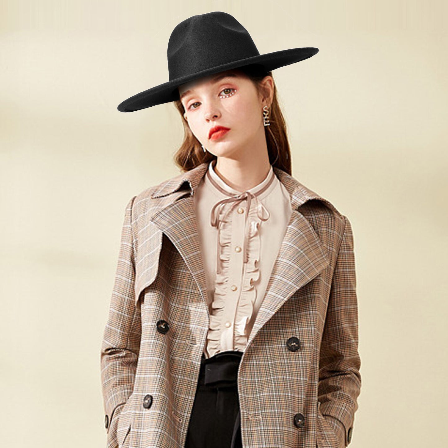 Western Style Fedora Felt Cowboy Hat - Boniskiss