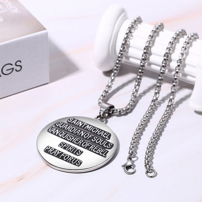 Boniskiss St Jude Michael Christian Medal Necklace - Religious Amulet Pendant Gift for Father Son