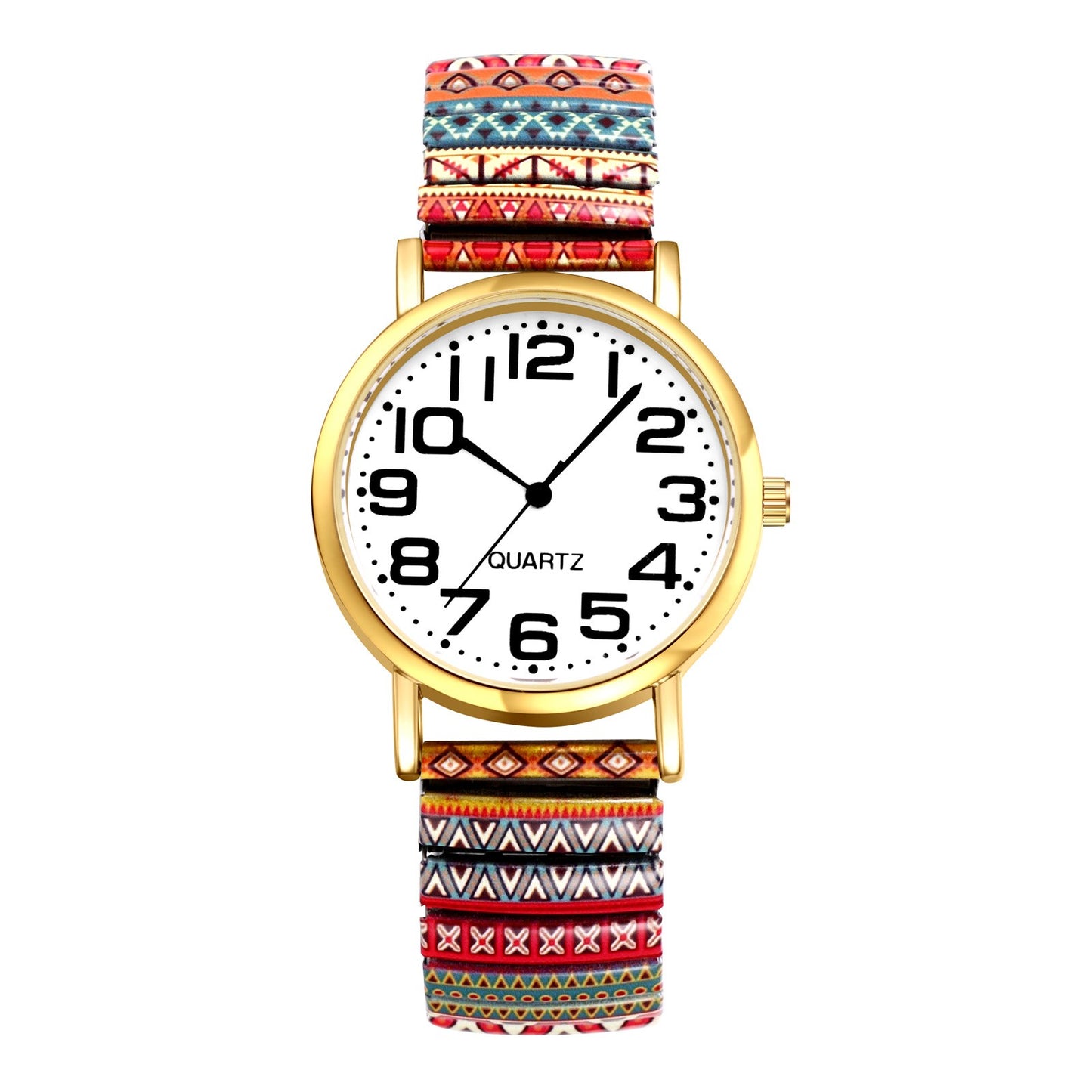 Boniskiss " Heat" Women's Boho Printed Elastic Band Wrist Watch