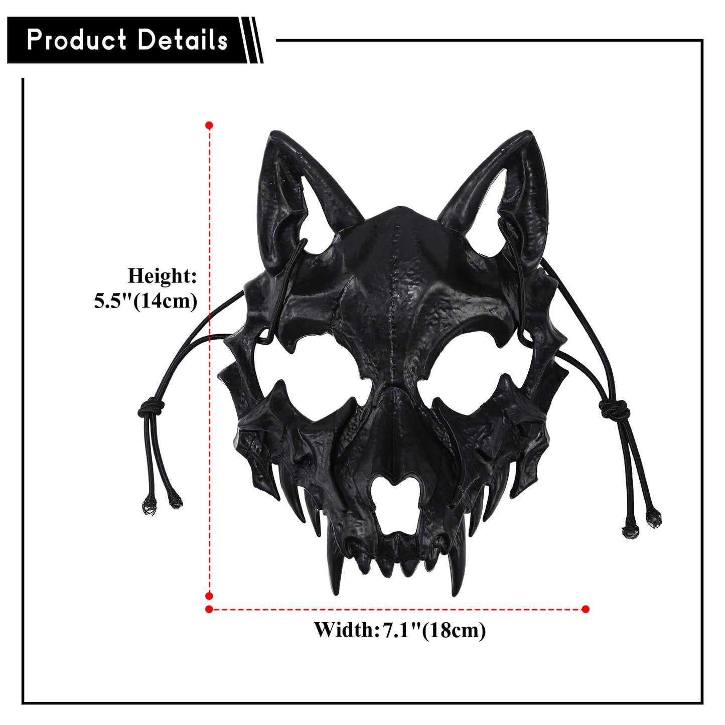 Boniskiss Men's Masquerade Beast Skull Mask - Halloween Costume Cosplay Wolf Tiger Full Face Mask