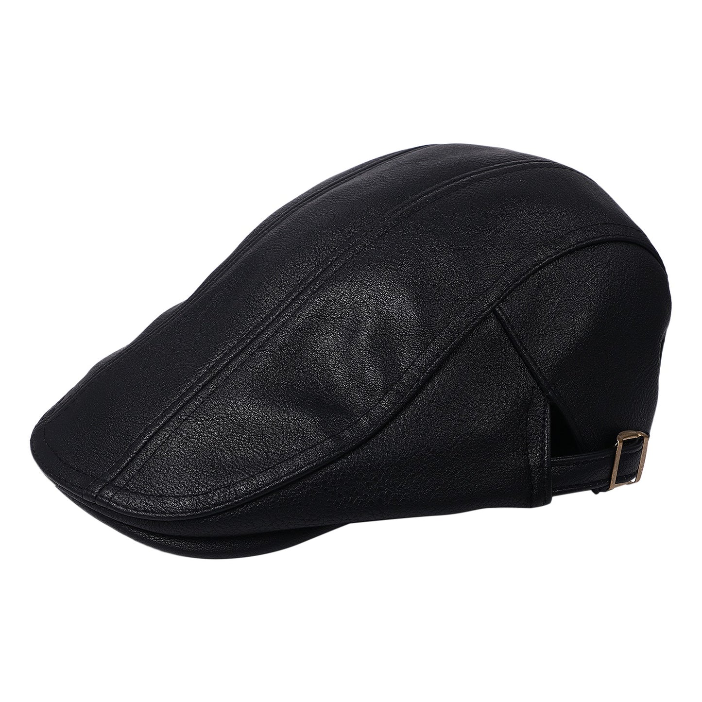 British Style Shelby PU Leather Newsboy Beret Cap - Boniskiss