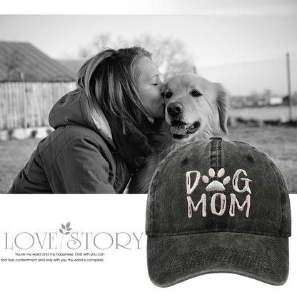 Casquette de baseball en denim délavé brodé, mélange de coton et coton, pour les amoureux des chiens - Boniskiss