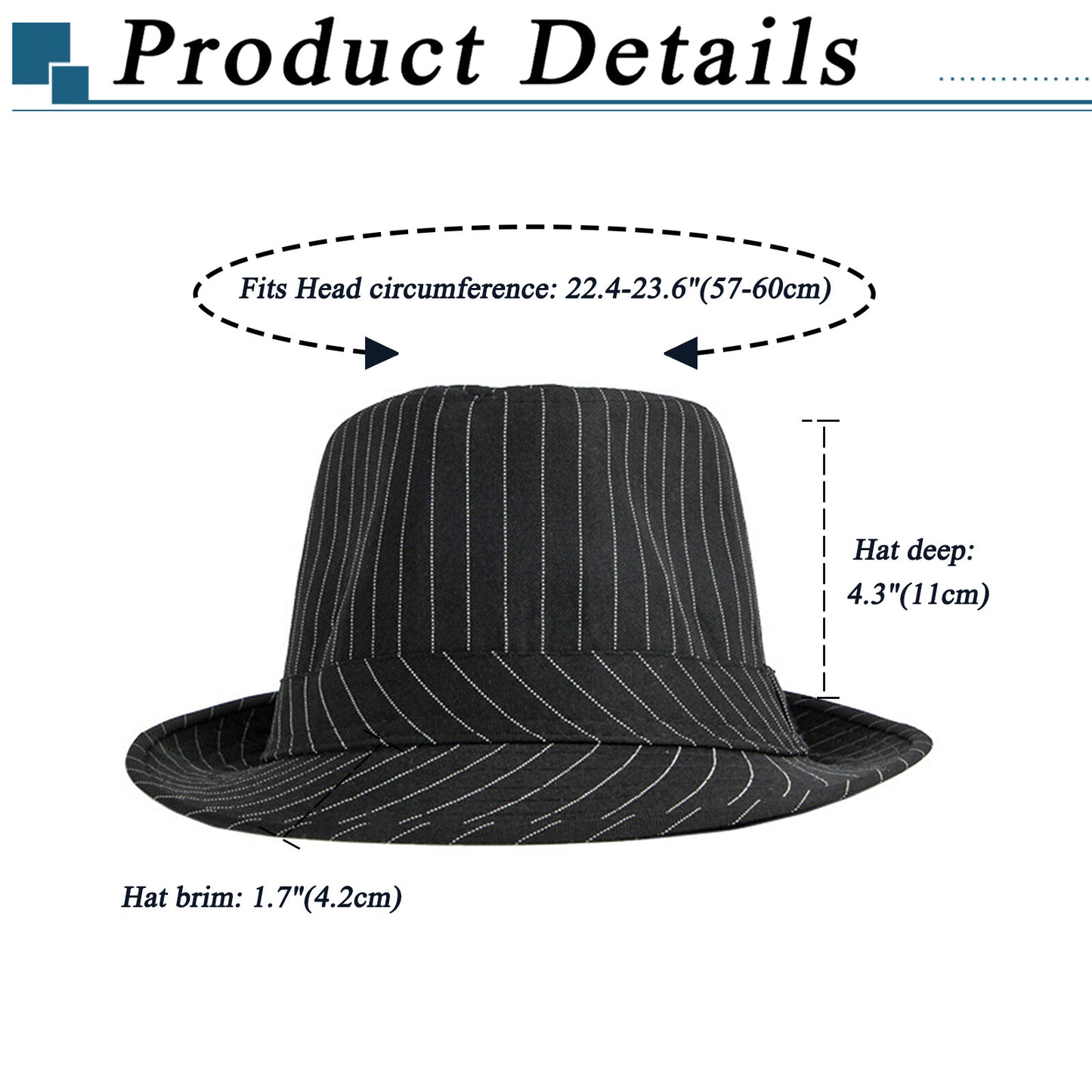 Manhattan Mafia Stripe Derby Hat - Boniskiss