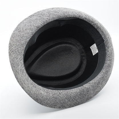 Short Brim Fedora Linen Panama Sun Hat - Boniskiss