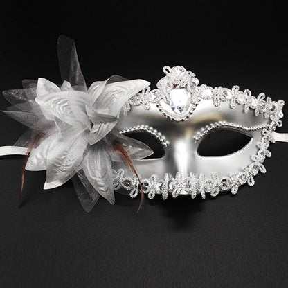 Boniskiss 2PCs Couple Venetian Lily Mask - for Ball Mardi Gras Masquerade Wedding Party Prom
