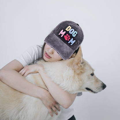 Casquette de baseball en denim délavé brodé, mélange de coton et coton, pour les amoureux des chiens - Boniskiss