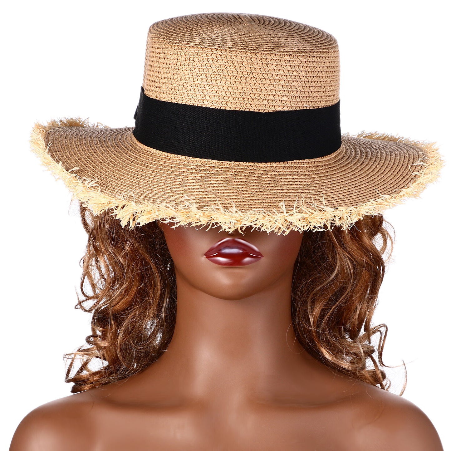 Panama Straw Hat with Bow Knot Ribbon - Boniskiss