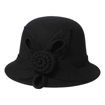 Boniskiss Vintage Elegant Flower Wide Brim Cloche Hat