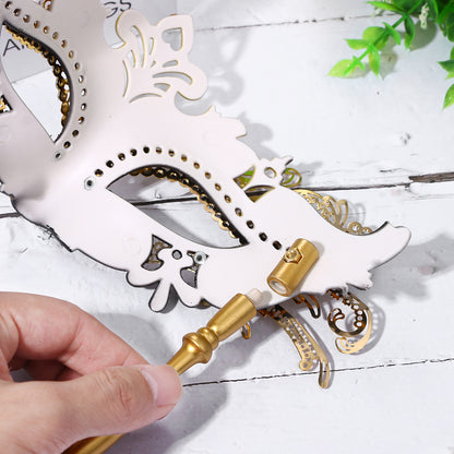 Boniskiss Women's Gorgeous Mask With Holding Stick - Venetian Masquerade Mask Mardi Gras Costumes