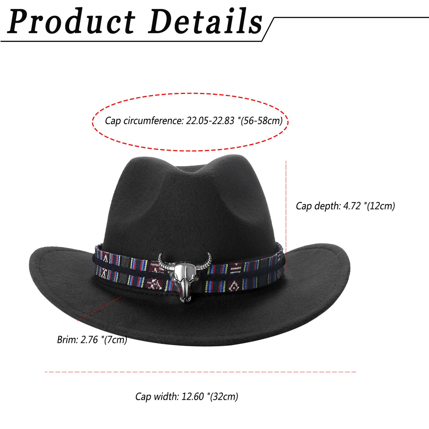 Chapeau Fedora classique de style western, en feutre, avec ceinture, idéal pour les activités de plein air et les cowboys - Boniskiss