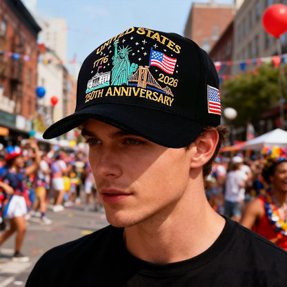 250th Anniversary of America Baseball Cap Statue of Liberty American Flag Hat | Size L-XL - Boniskiss