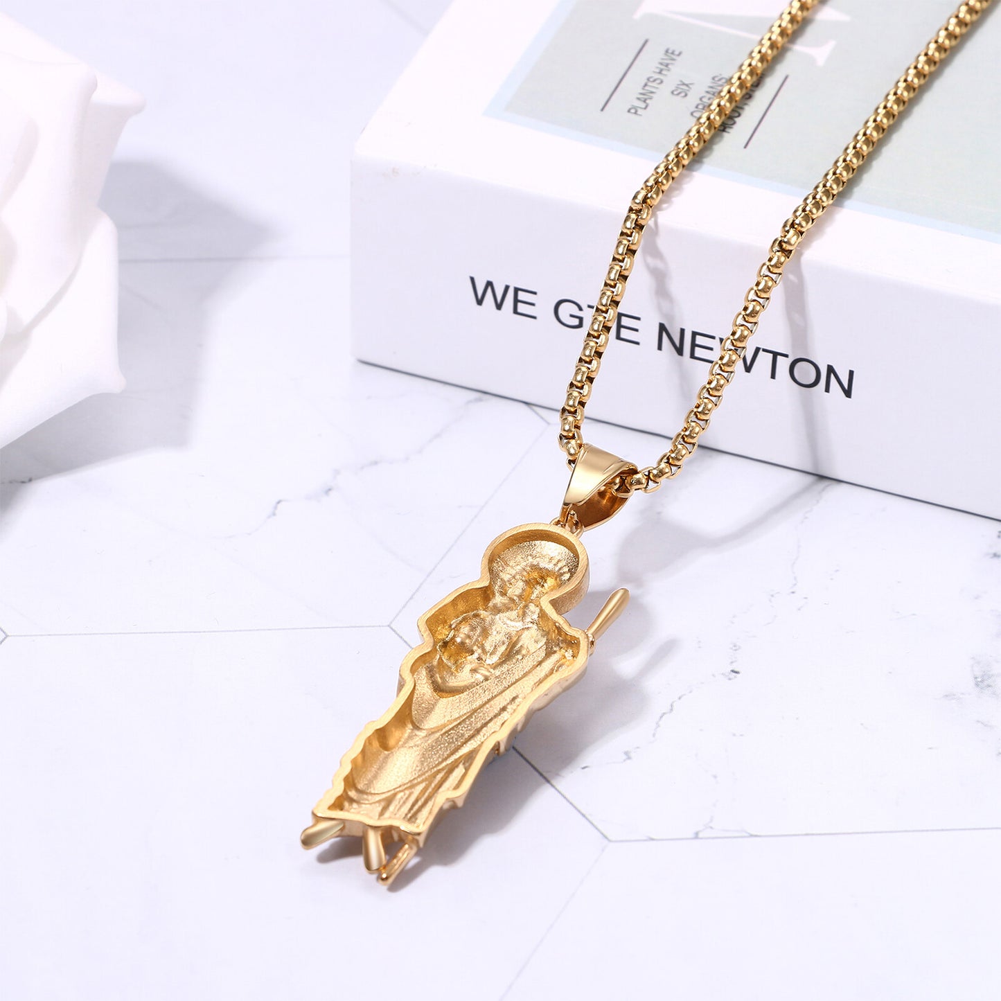 Boniskiss Christian Saint Jude Amulet Pendant Religious  Stainless Steel Necklace