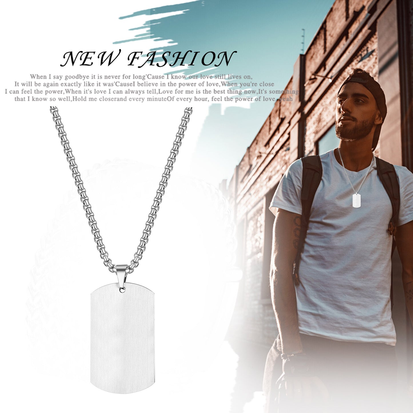 Personalized Photo Text Picture Custom Engraved Dog Tag Pendant Necklace - Boniskiss