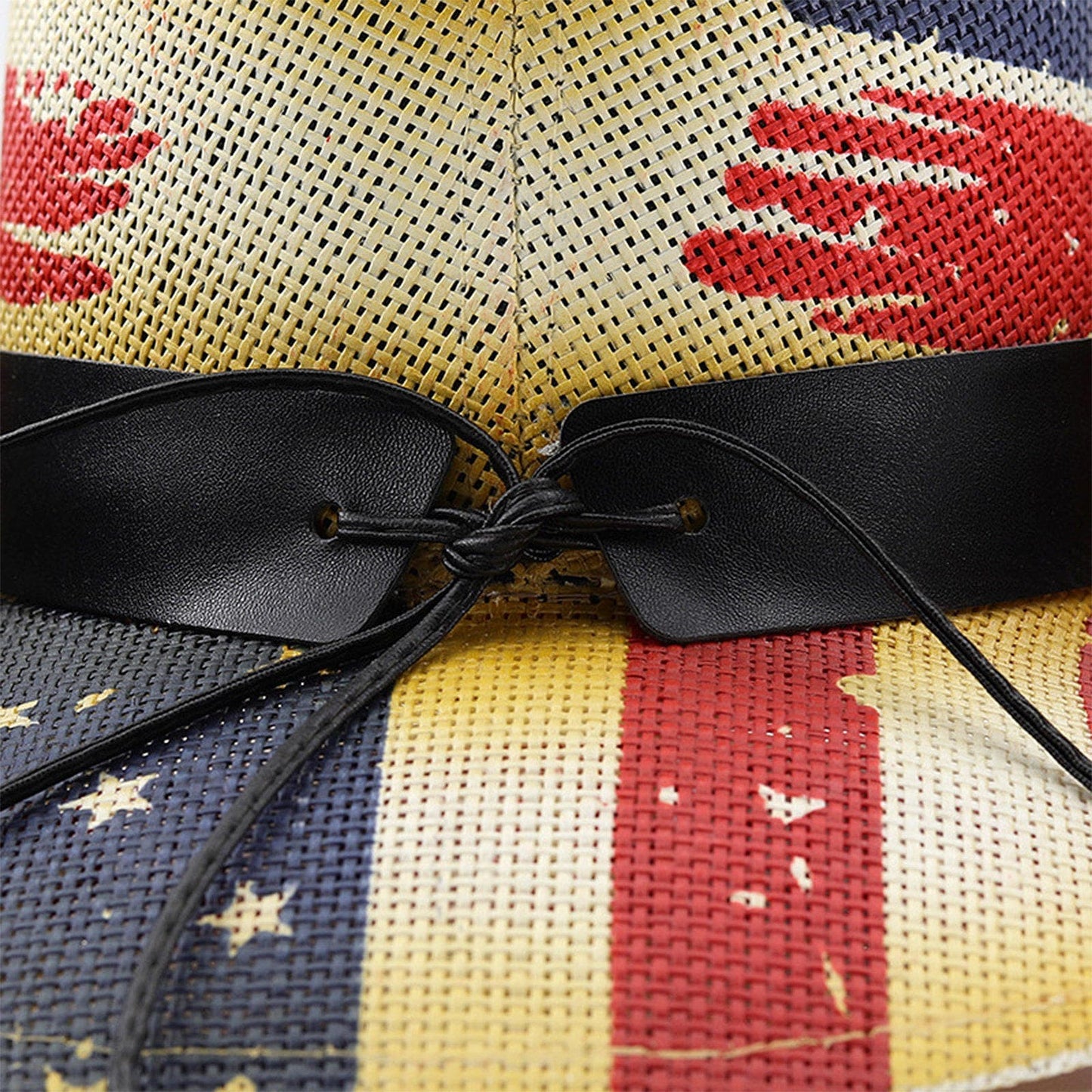 Chapeau de cowboy en paille à drapeau américain, taille ML - Boniskiss