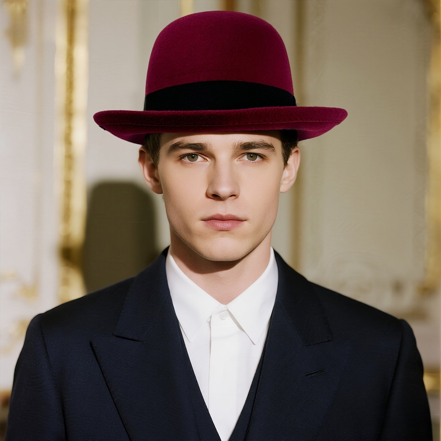 Vintage Elegant Bowler Dome Hat Retro Short Brim Fedora Hat with Hatband - Boniskiss