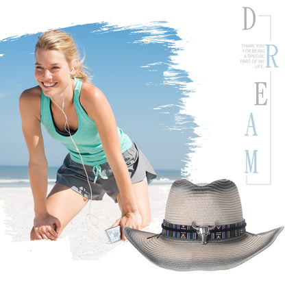 Chapeau Fedora classique de style western, en feutre, avec ceinture, idéal pour les activités de plein air et les cowboys - Boniskiss