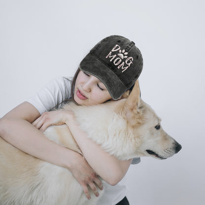 Casquette de baseball en denim délavé brodé, mélange de coton et coton, pour les amoureux des chiens - Boniskiss