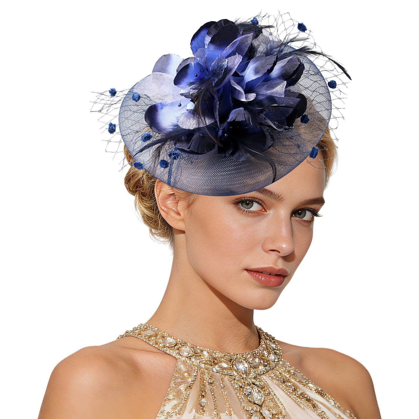 Boniskiss Vintage Tea Party Bridal Fascinator Veil Feather Headpiece Hat