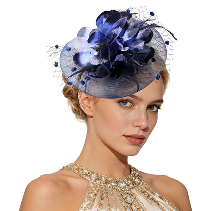 Boniskiss Vintage Tea Party Bridal Fascinator Veil Feather Headpiece Hat