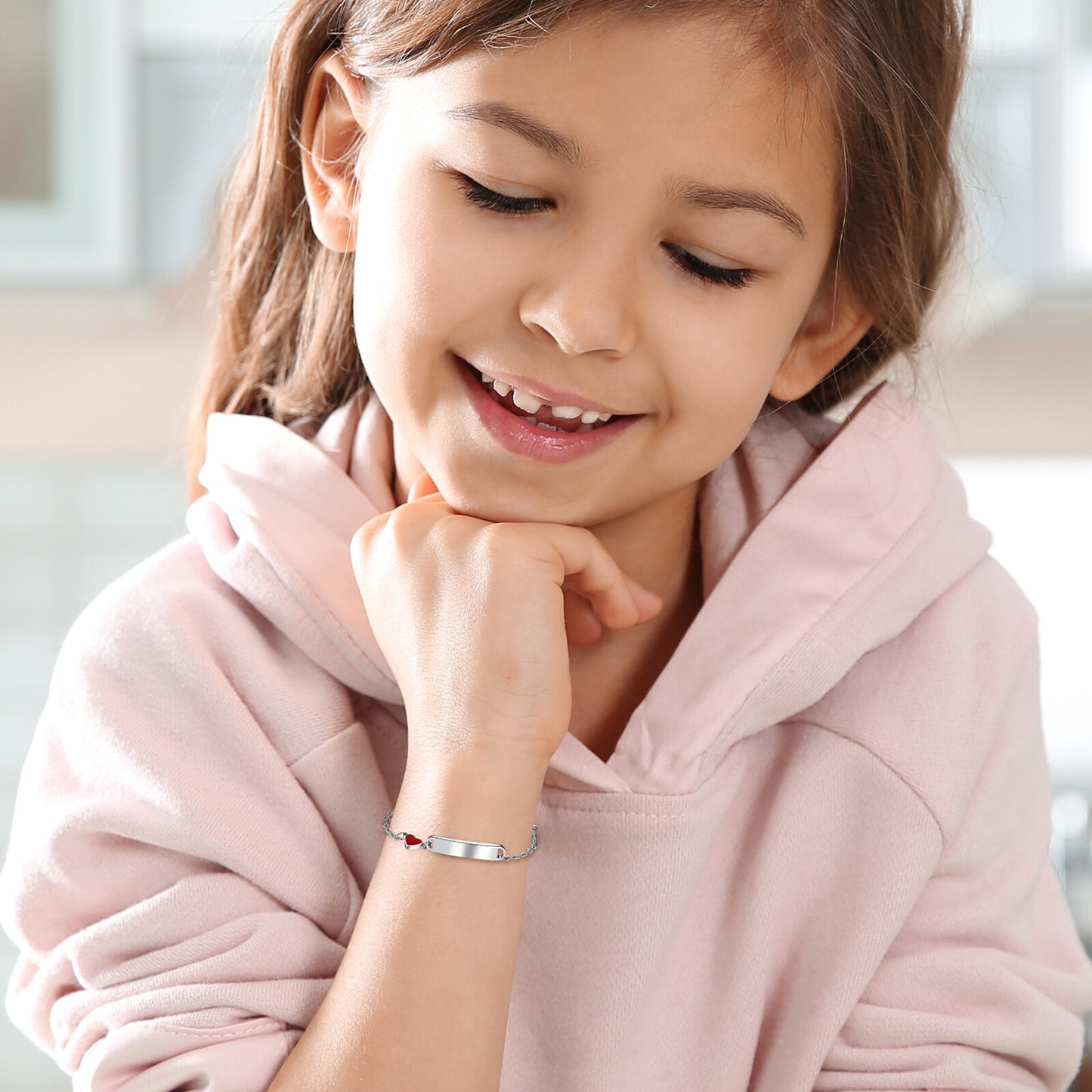 Customized Kids Name Engraved ID Custom Stainless Steel Bracelet - Boniskiss