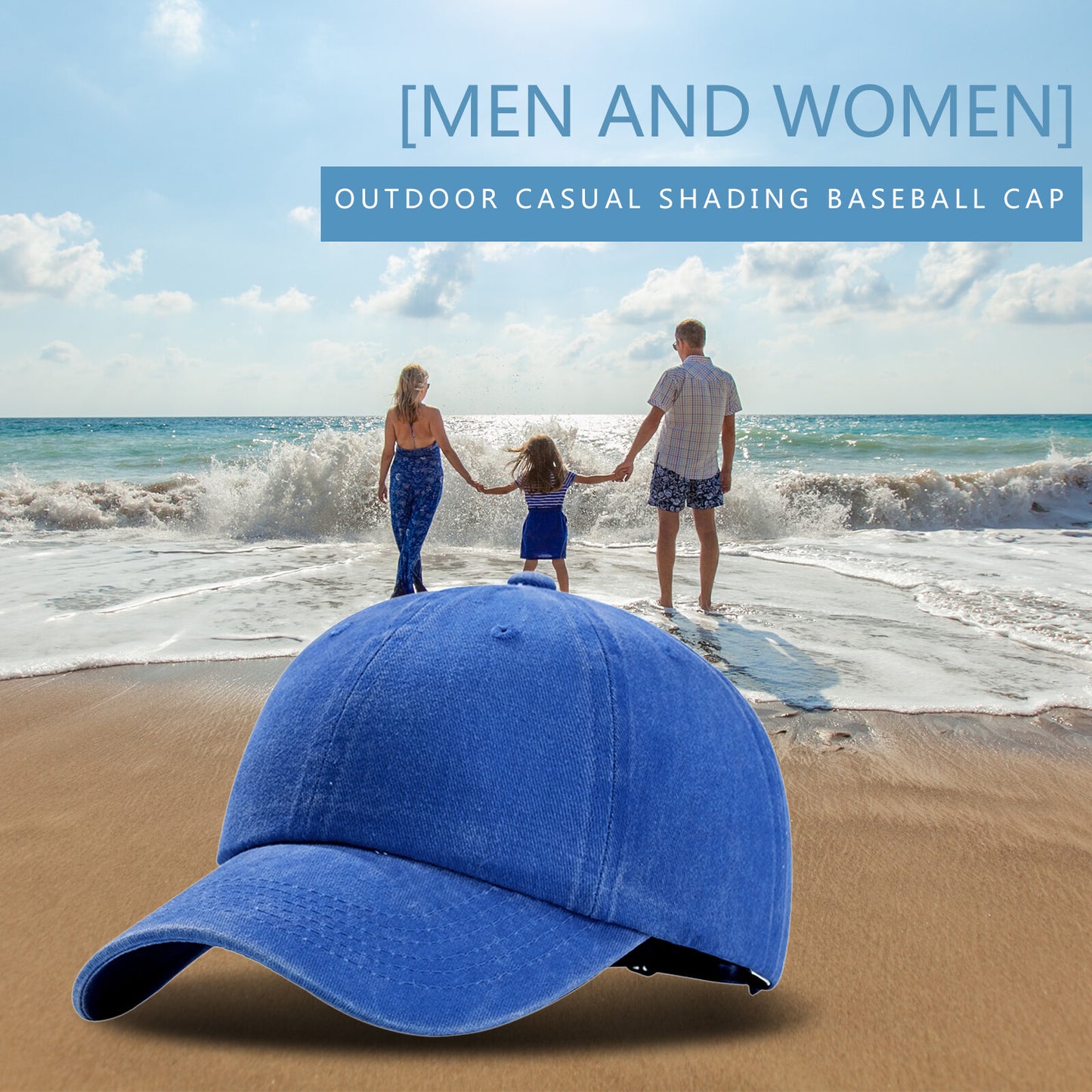 Casquette de baseball vintage en denim délavé, chapeau de soleil pour le golf - Boniskiss