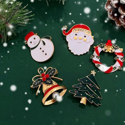 Boniskiss 5PCS Christmas Enamel Pin Set